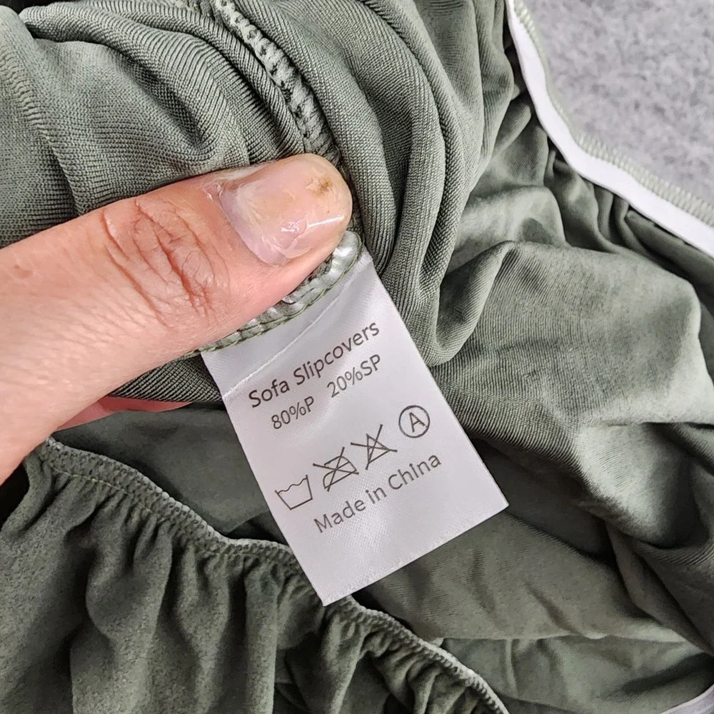 PureFit Grayish Green Waterproof Fleece Non Slip Recliner Cover Protector